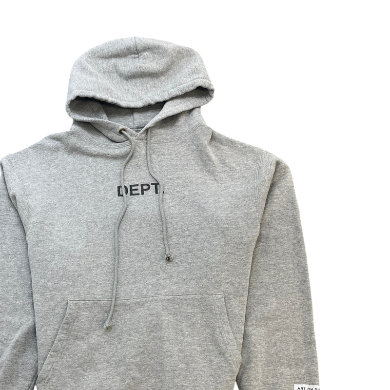 Men's Logo Print Hoodie Grey Size XL