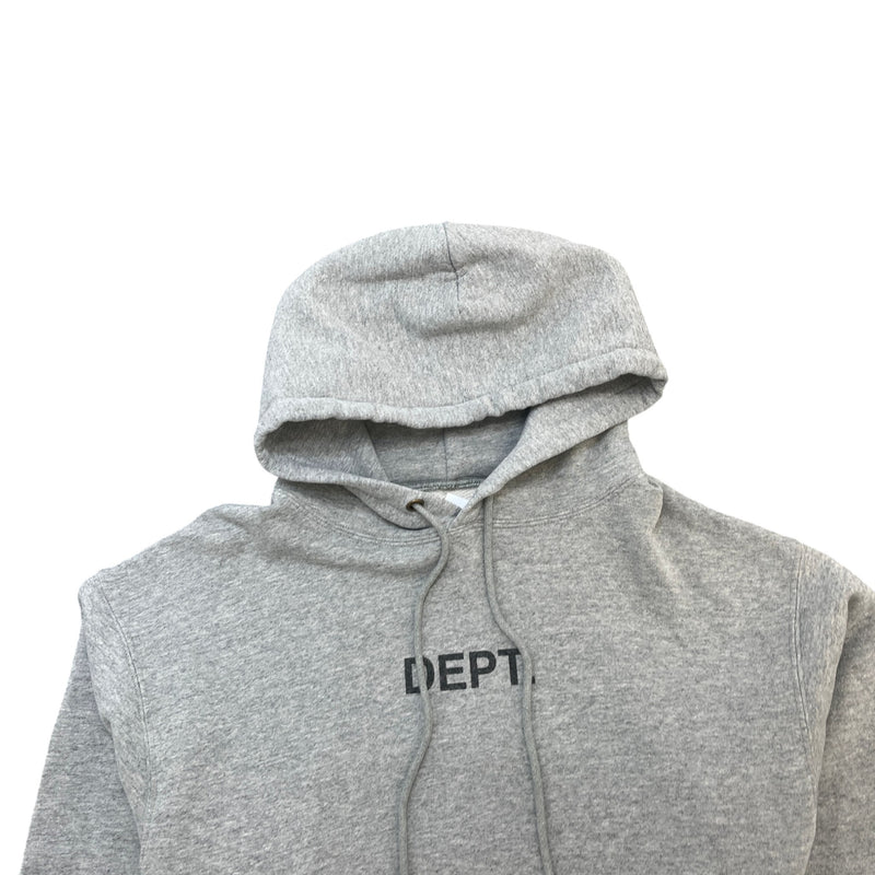 Men's Logo Print Hoodie Grey Size XL