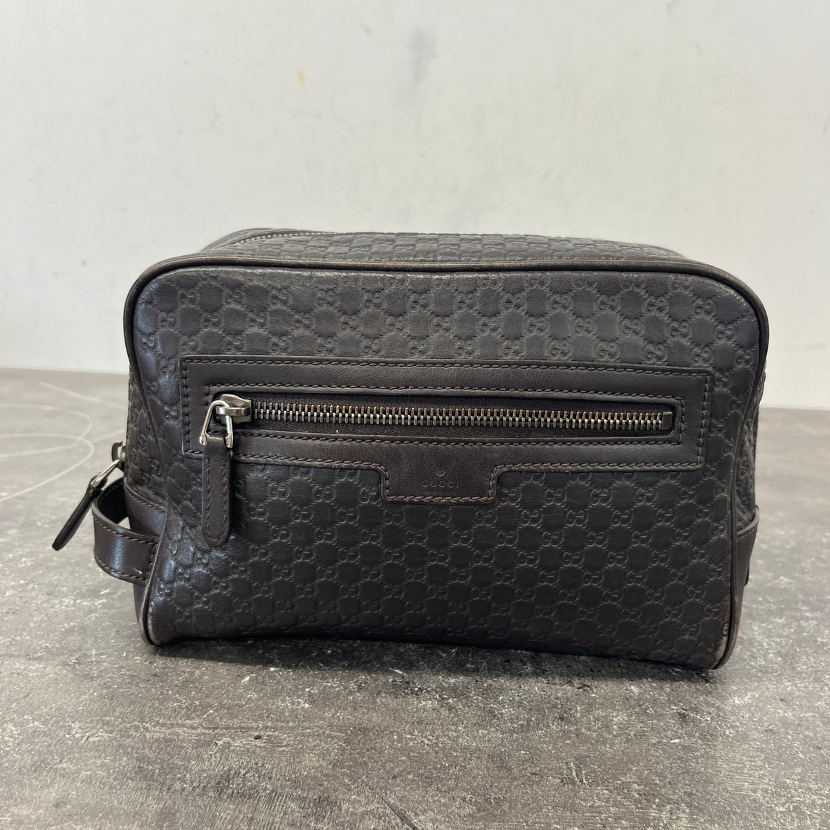 Men's Micro Gussissima Toiletry Bag Brown - Photo 12