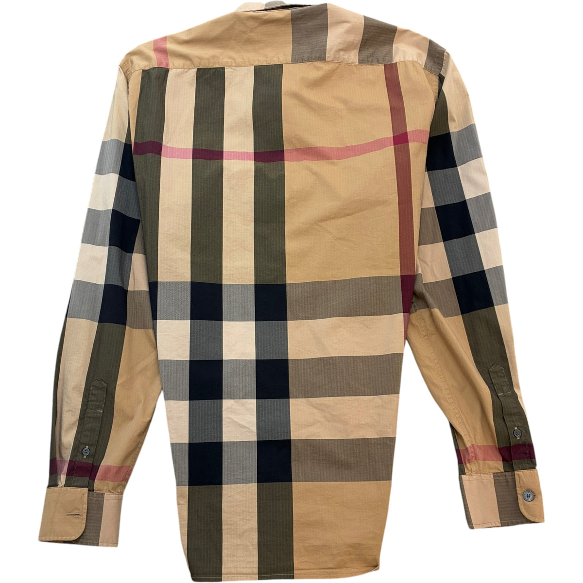 Men's Thornaby Check Button Down Long Sleeve Shirt Beige Size L - Photo 2