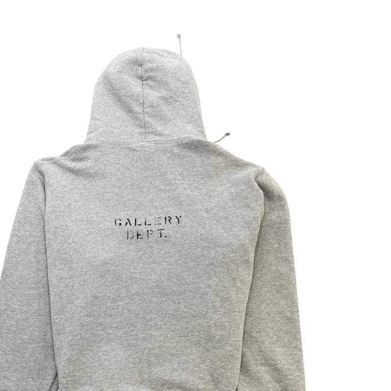 Men's Logo Print Hoodie Grey Size XL