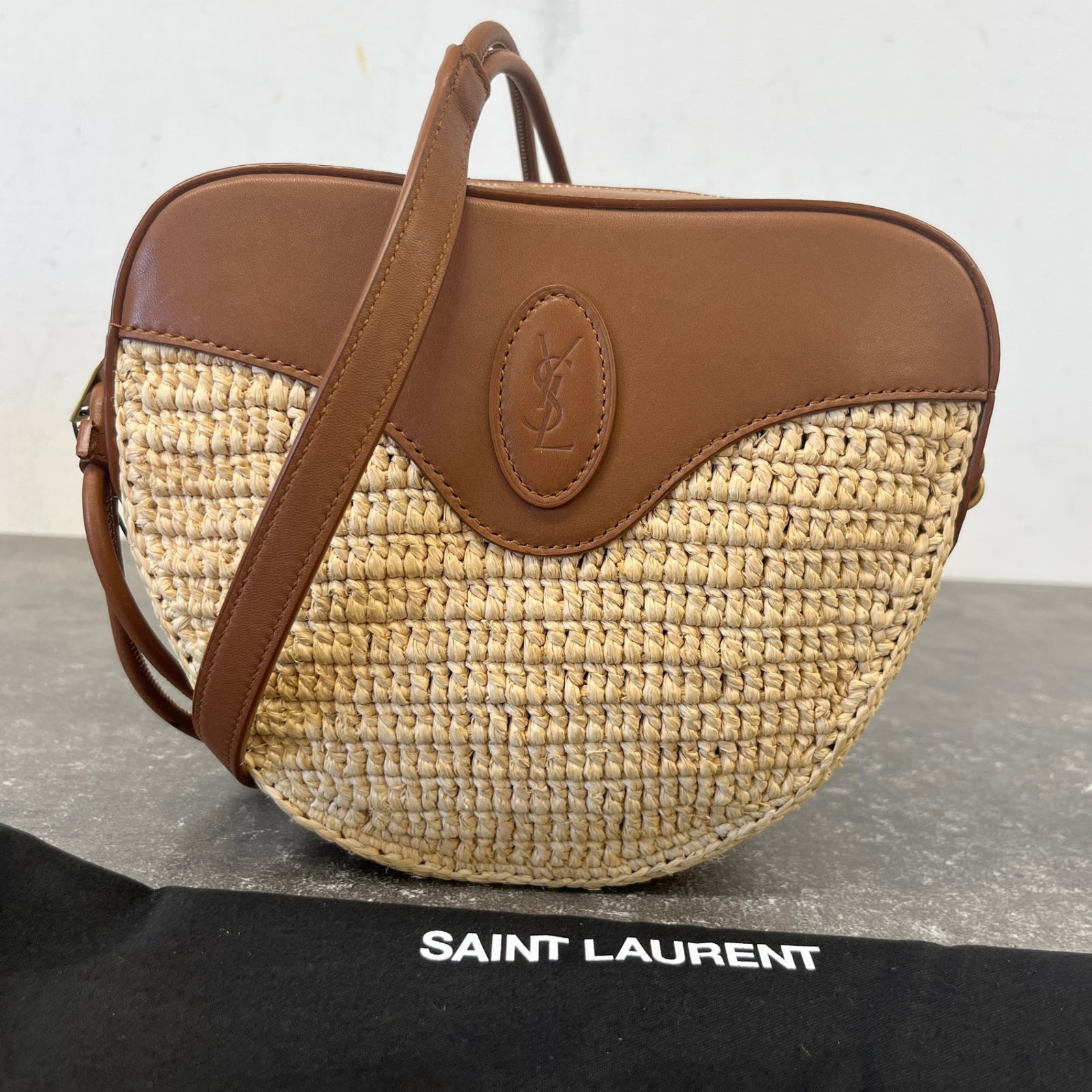 Women's Heart Raffia Crossbody Bag Brown - Photo 13