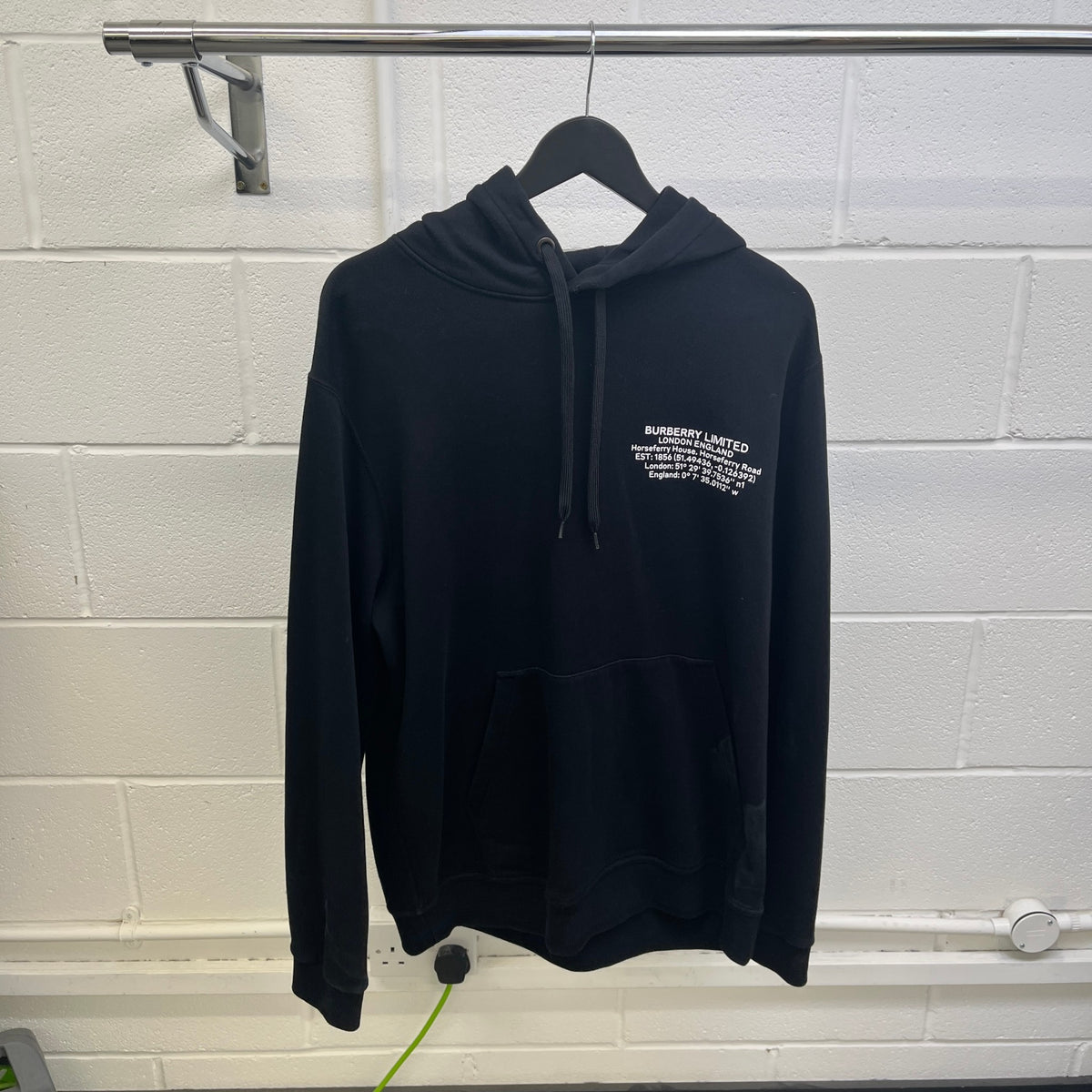 Men's Logo Print Hoodie Black Size L - Photo 6