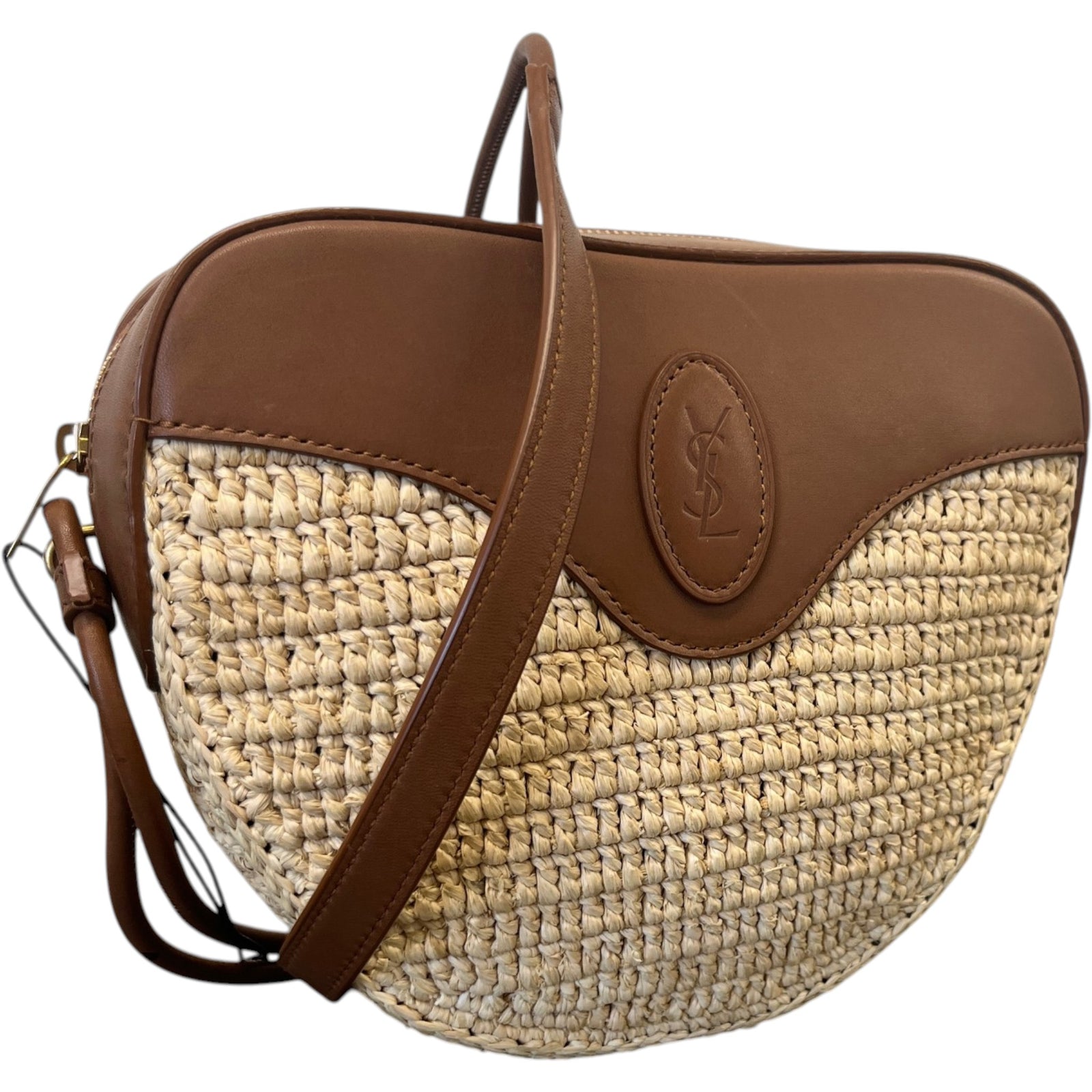 Women's Heart Raffia Crossbody Bag Brown - Photo 4