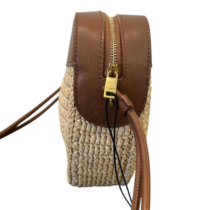 Women's Heart Raffia Crossbody Bag Brown