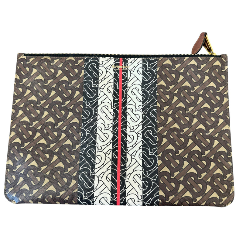 Tb Monogram Pouch Brown