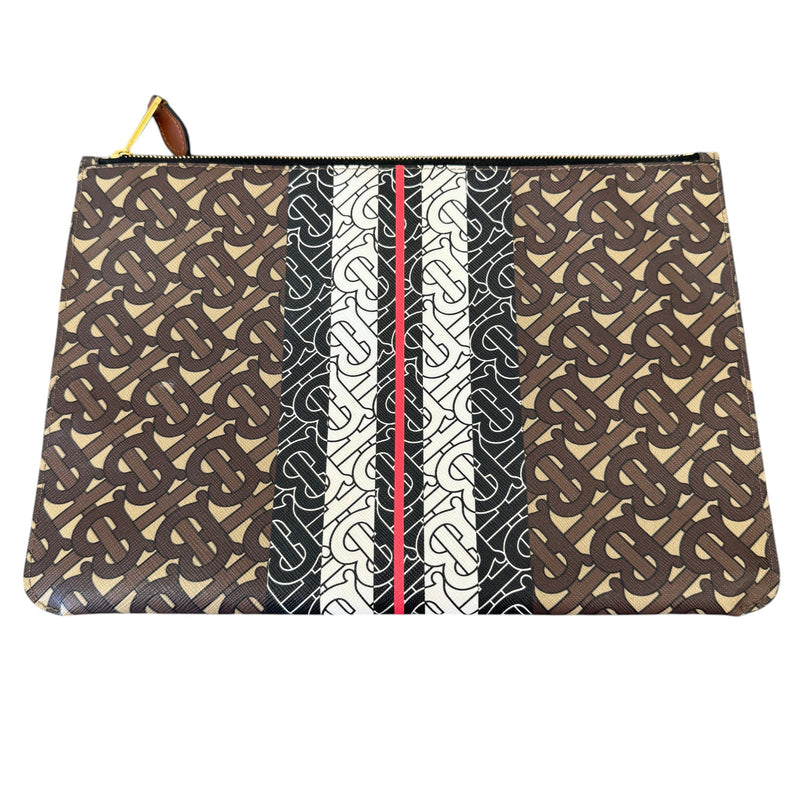 Tb Monogram Pouch Brown