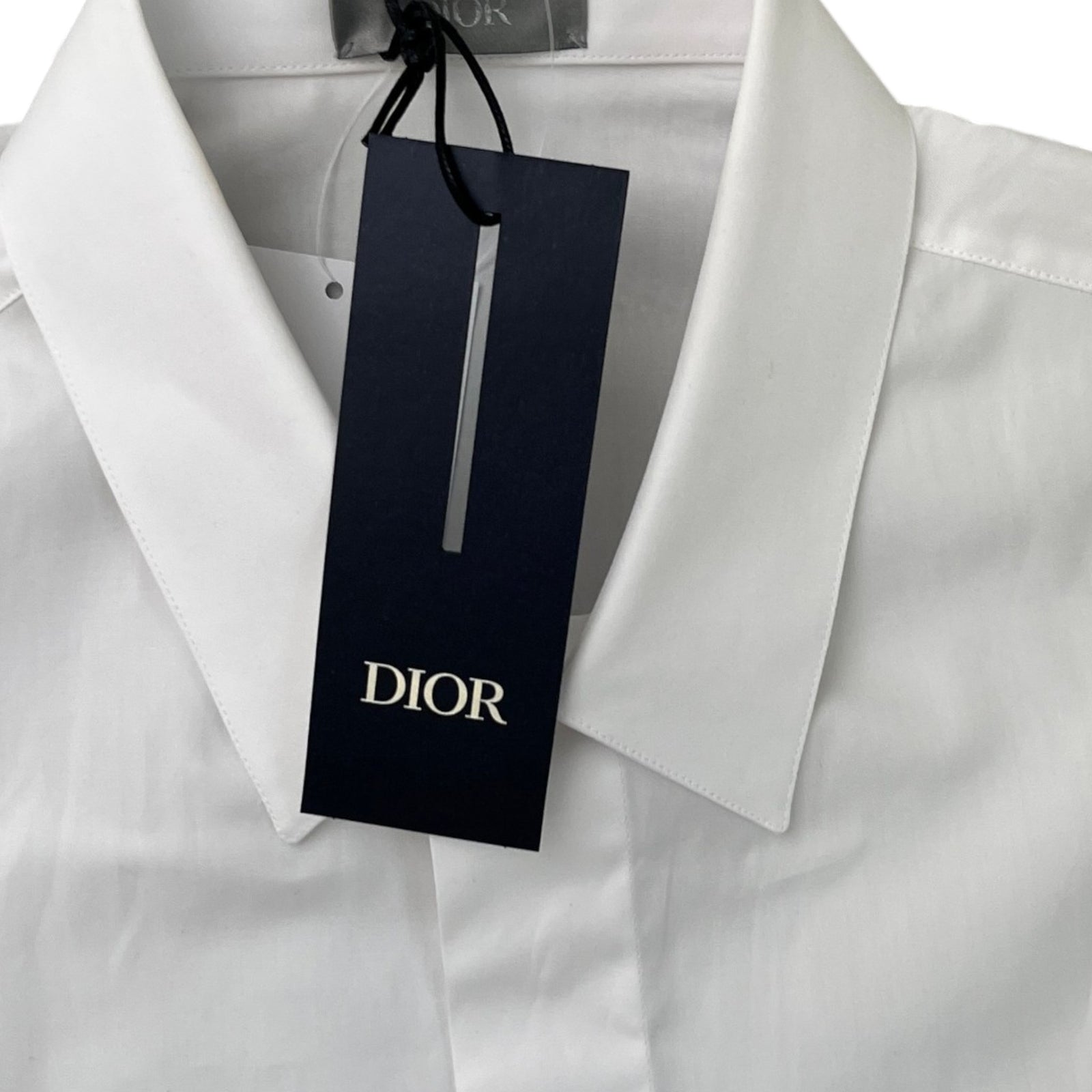 Men's Woven Embroidered Logo Shirt White Size S - Photo 7