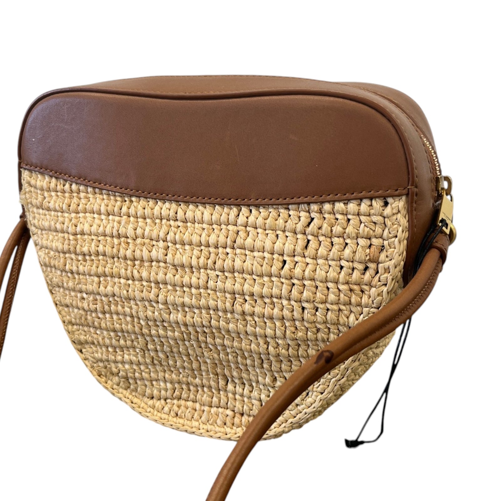Women's Heart Raffia Crossbody Bag Brown - Photo 9