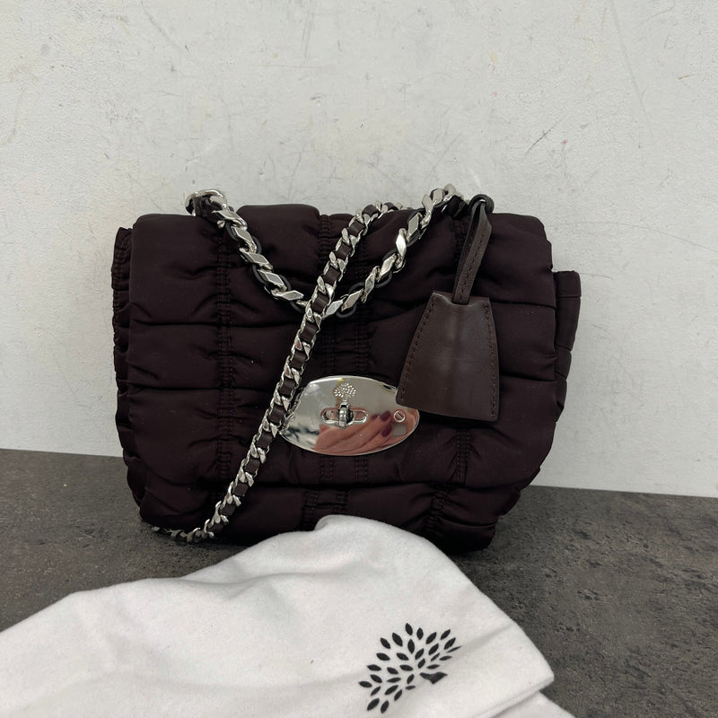 Women's Ruched Shell Quilted Lily Small Handbag Brown