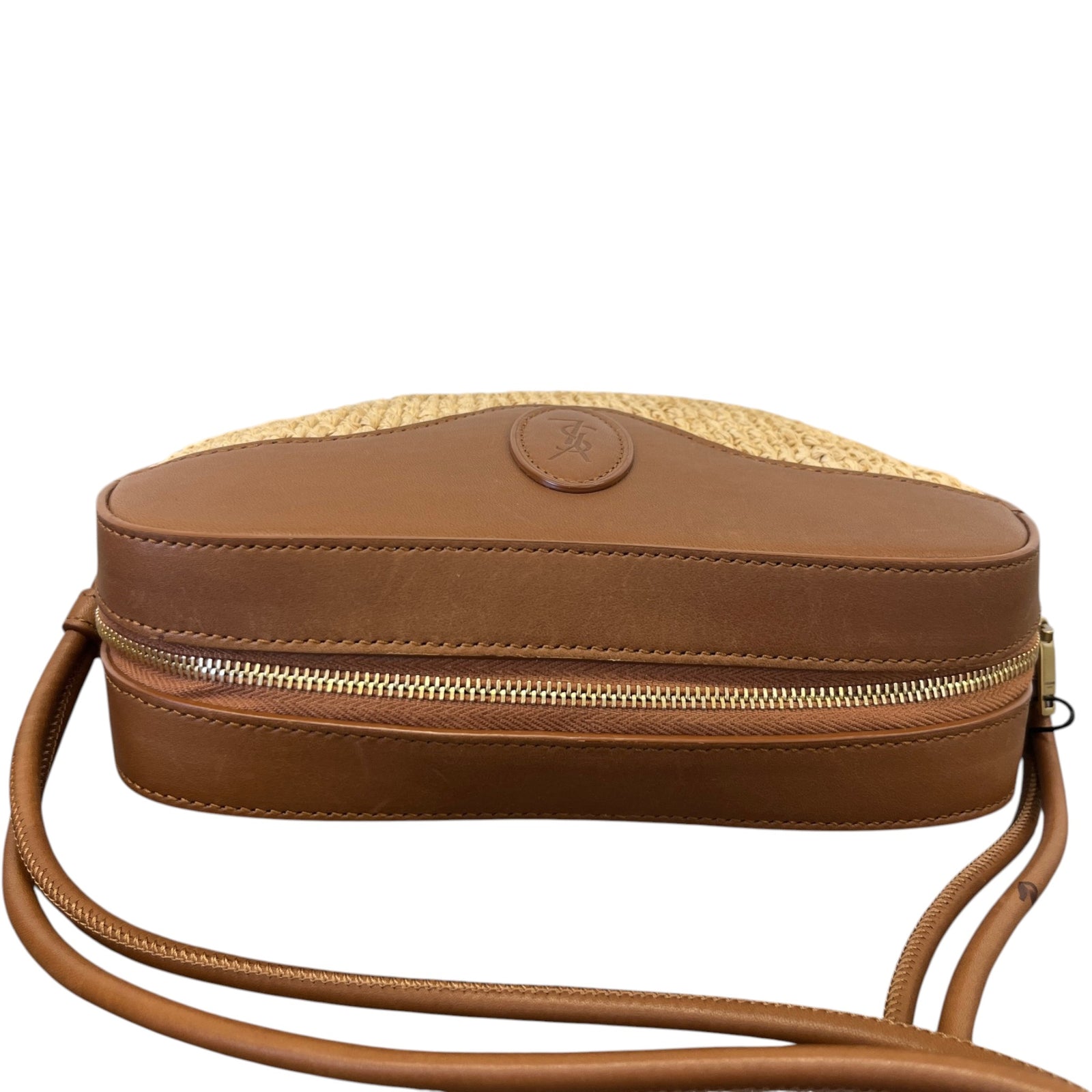 Women's Heart Raffia Crossbody Bag Brown - Photo 10