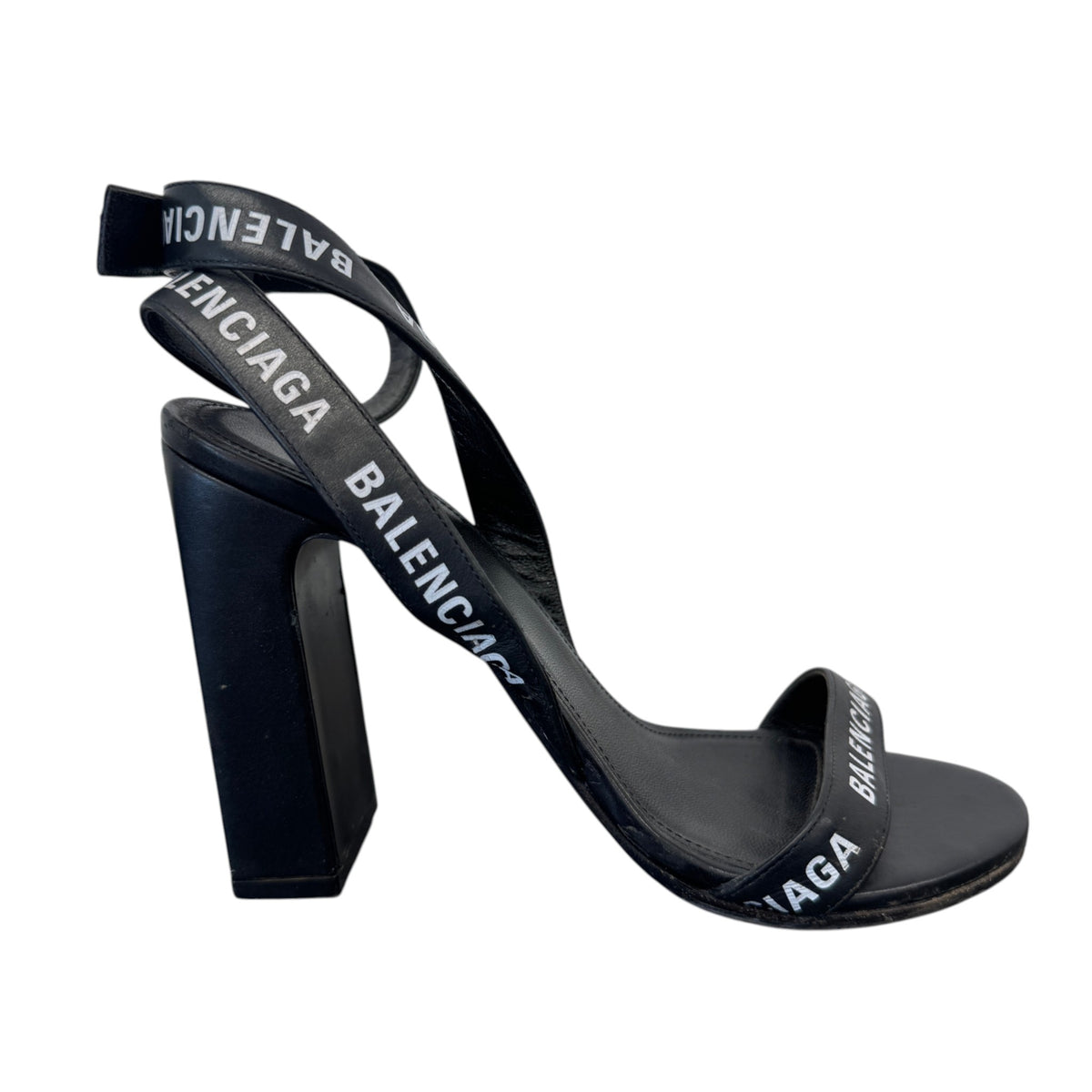 Women's Logo Strap Heels Black Size UK 4 / EU 37 - Photo 1