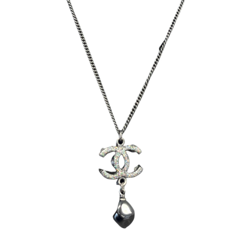 Women's Cc Logo Pendent Necklace Black