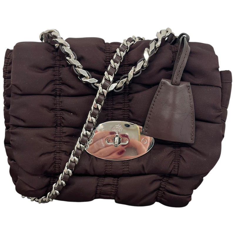Women's Ruched Shell Quilted Lily Small Handbag Brown