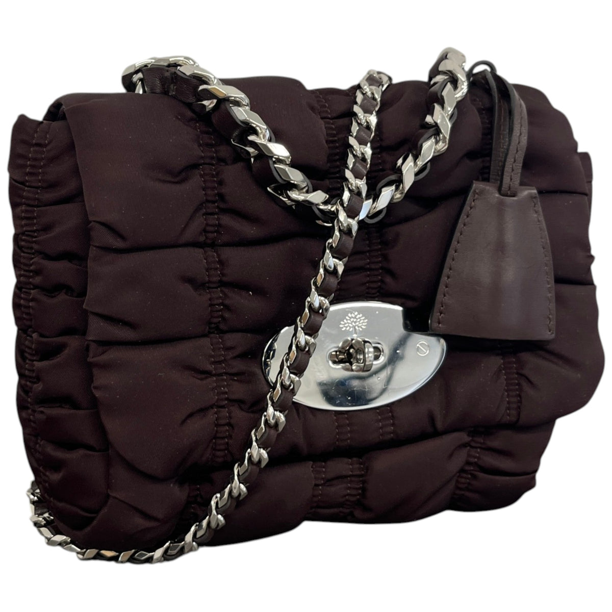 Women's Ruched Shell Quilted Lily Small Handbag Brown - Photo 4
