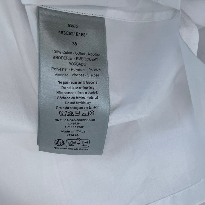 Men's Woven Embroidered Logo Shirt White Size S