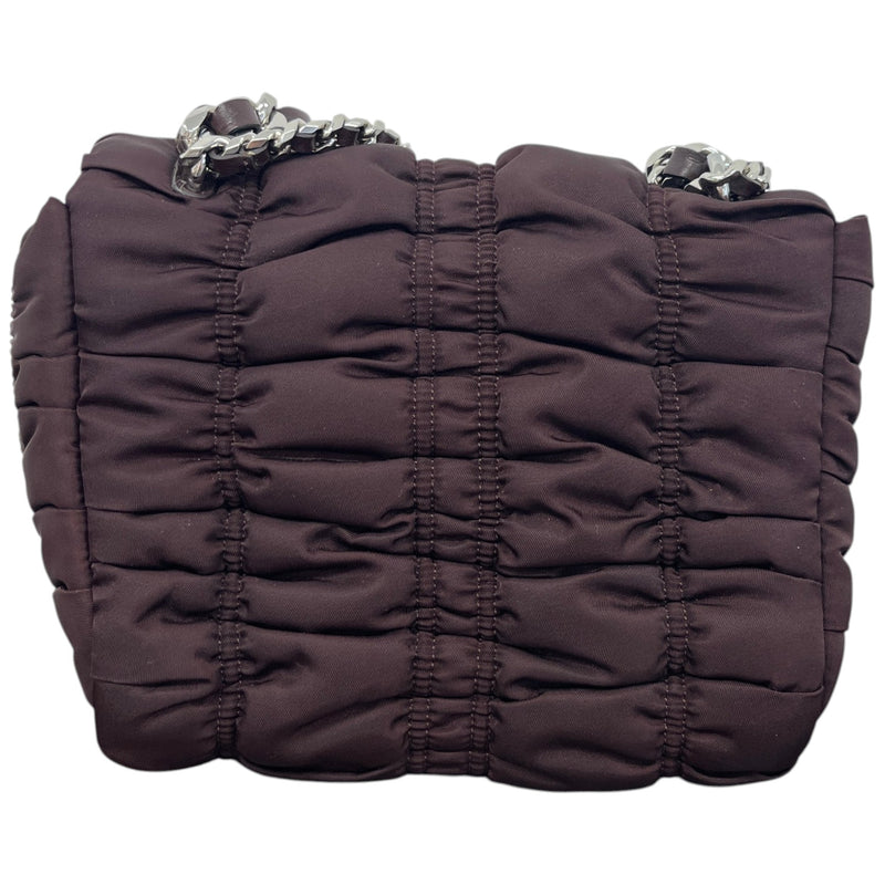 Women's Ruched Shell Quilted Lily Small Handbag Brown