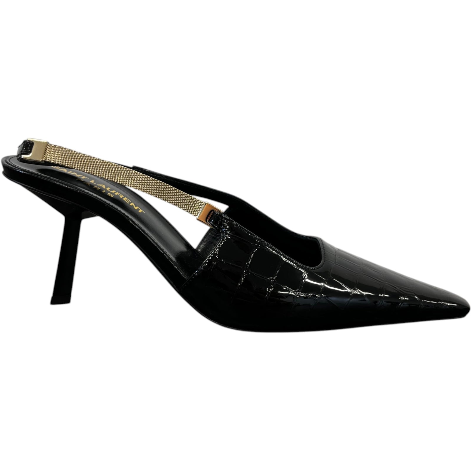 Women's Blake Croc 75 Pump Slingback Heels Black Size EU 36 / UK 3 - Photo 1