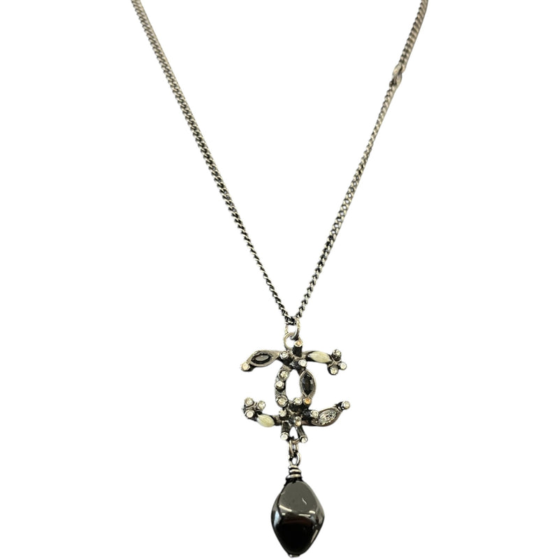 Women's Cc Logo Pendent Necklace Black