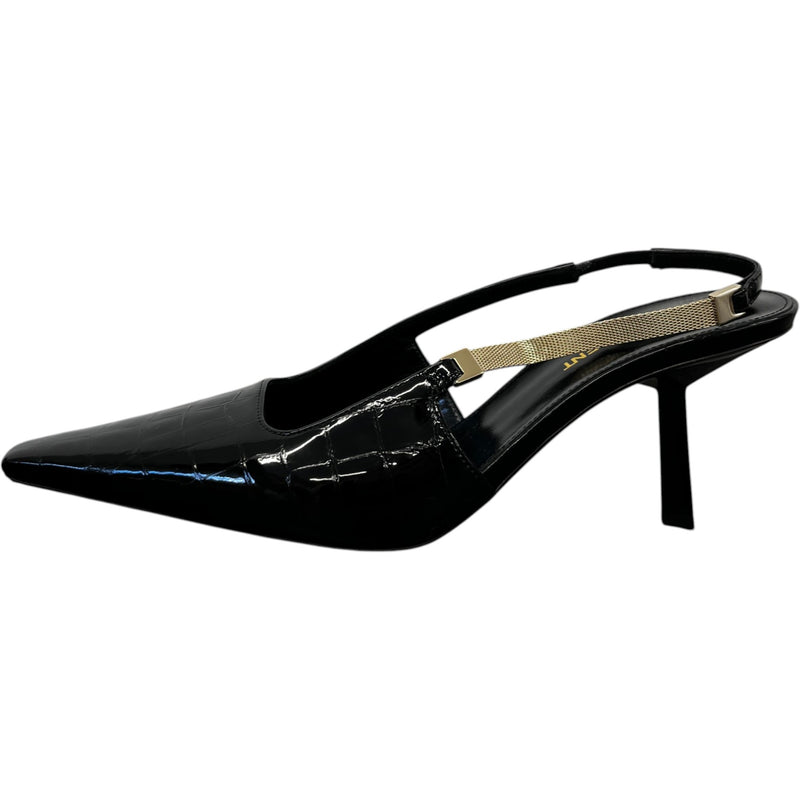 Women's Blake Croc 75 Pump Slingback Heels Black Size EU 36 / UK 3