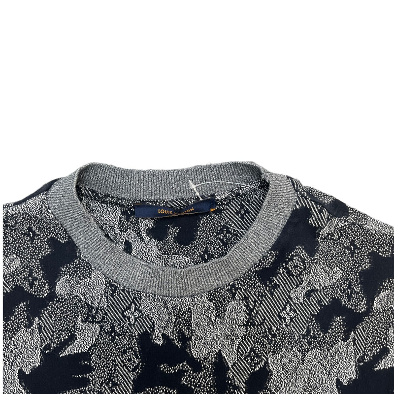 Men's Monogram Camouflage Jacquard T-Shirt Grey Size XS