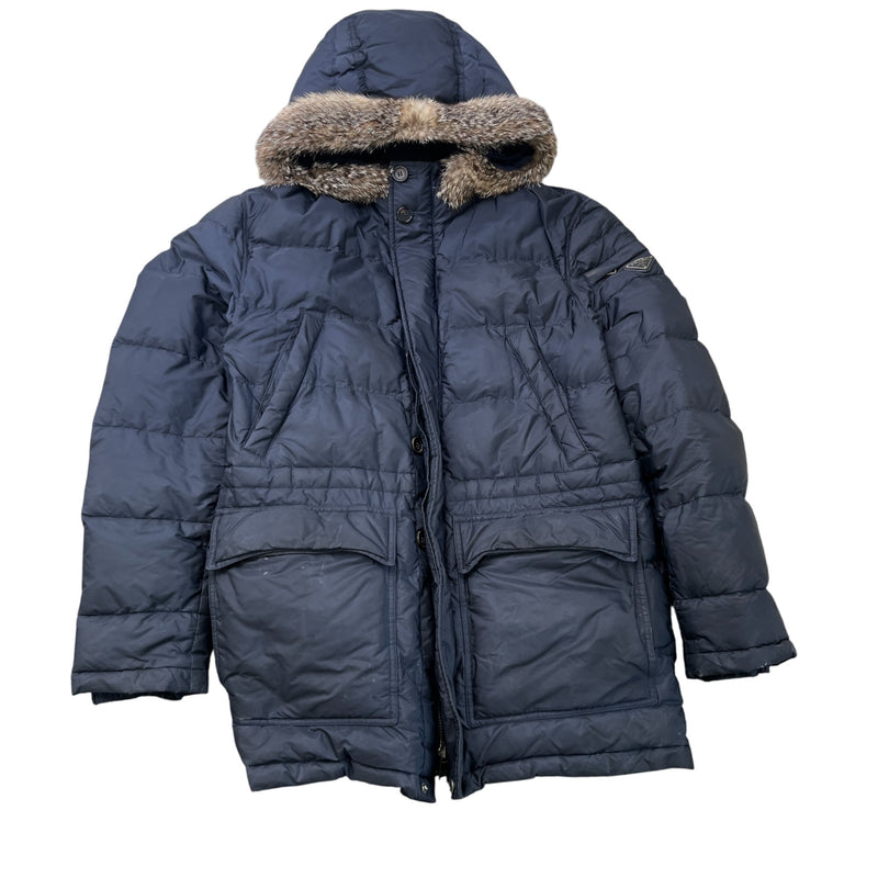 Men's Plaque Logo Down Jacket Navy Size IT 48 / M
