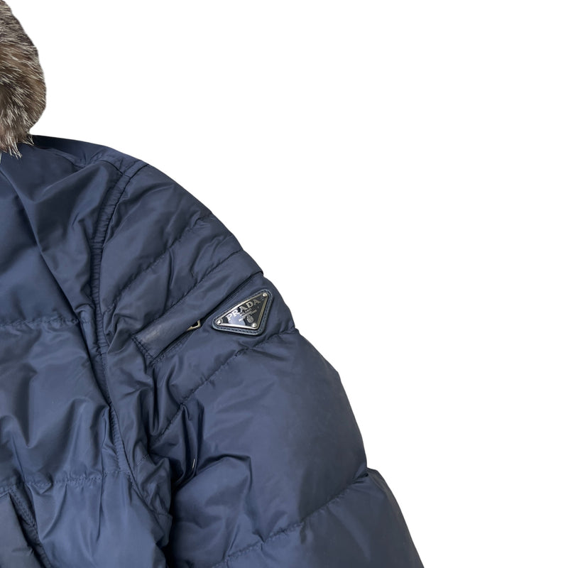 Men's Plaque Logo Down Jacket Navy Size IT 48 / M