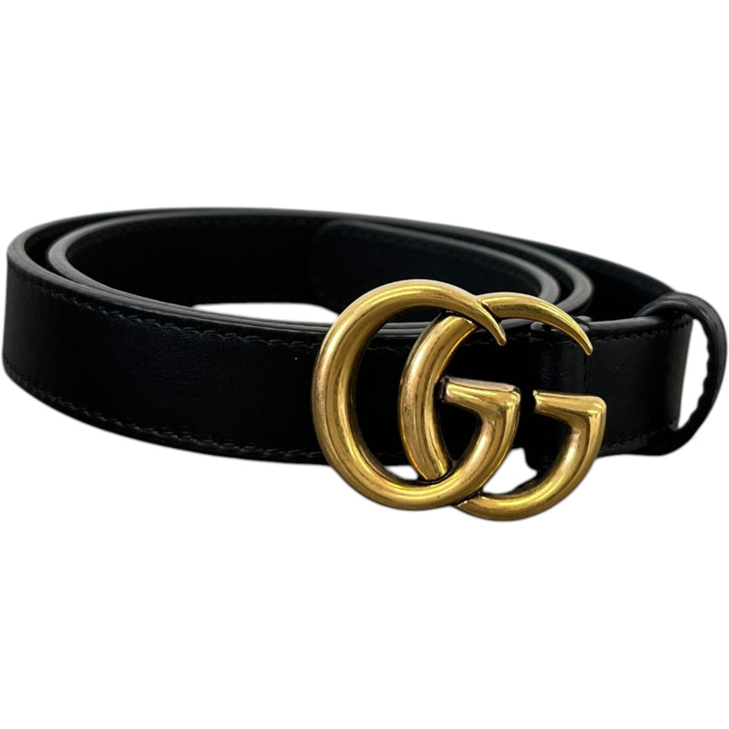 Women's Gg Marmont Thin Belt Black Size Waist 26"