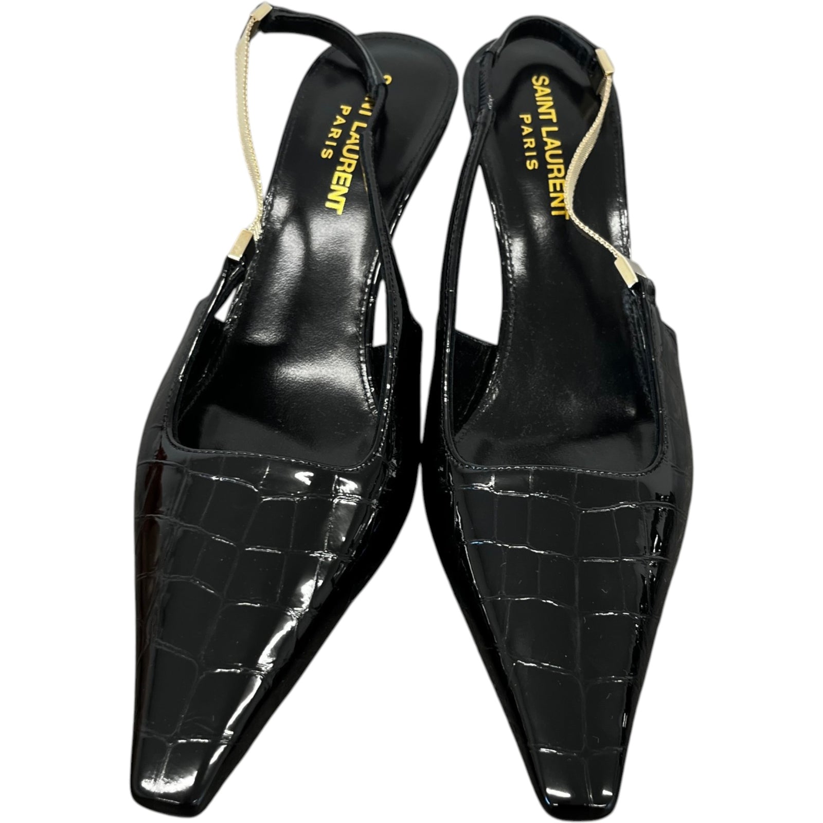 Women's Blake Croc 75 Pump Slingback Heels Black Size EU 36 / UK 3 - Photo 6