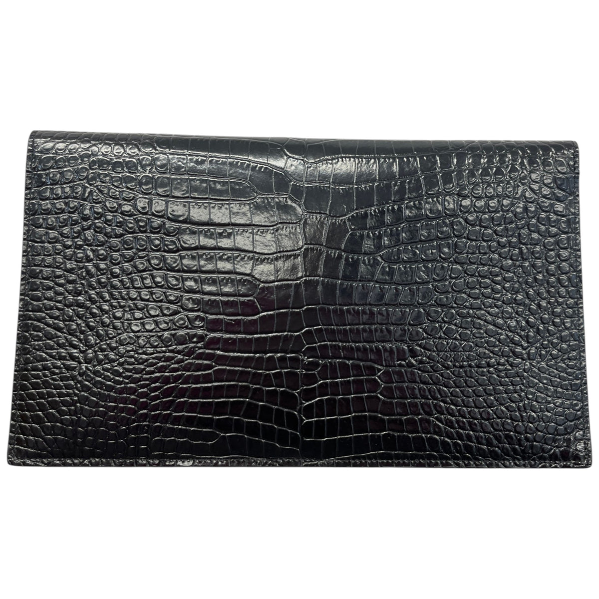 Women's Crocodile Embossed Uptown Clutch Black - Photo 2