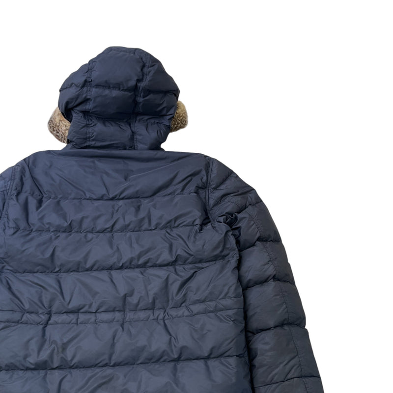 Men's Plaque Logo Down Jacket Navy Size IT 48 / M