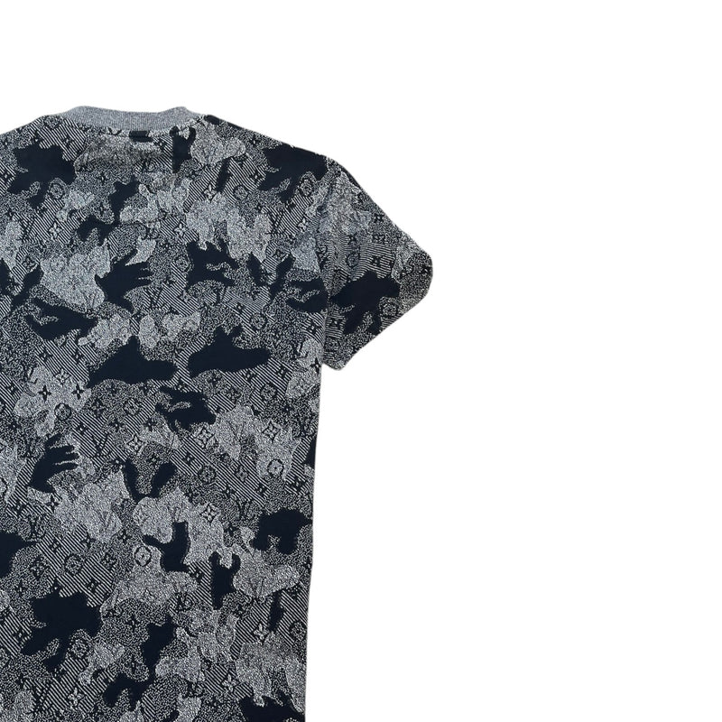 Men's Monogram Camouflage Jacquard T-Shirt Grey Size XS