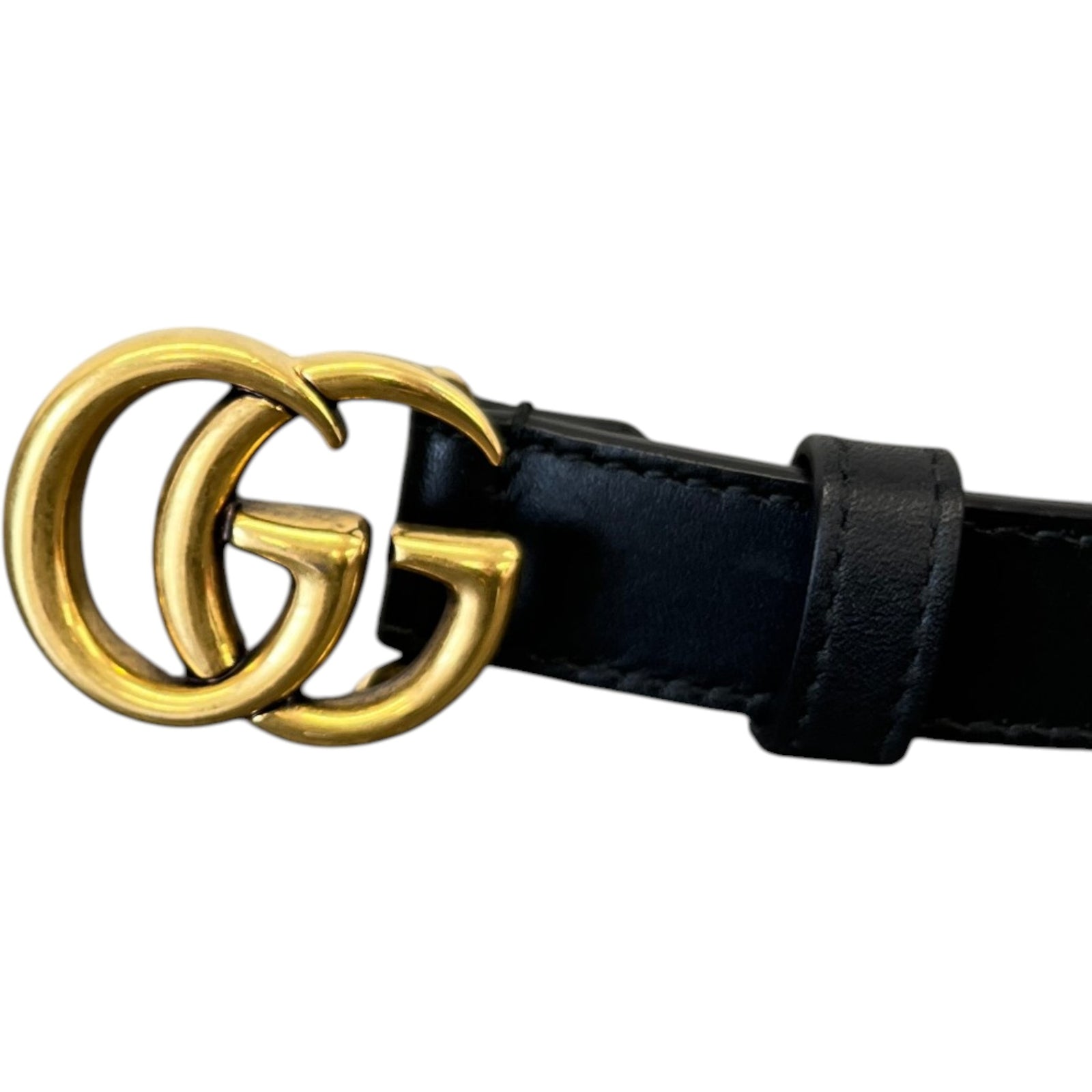 Women's Gg Marmont Thin Belt Black Size Waist 26" - Photo 5
