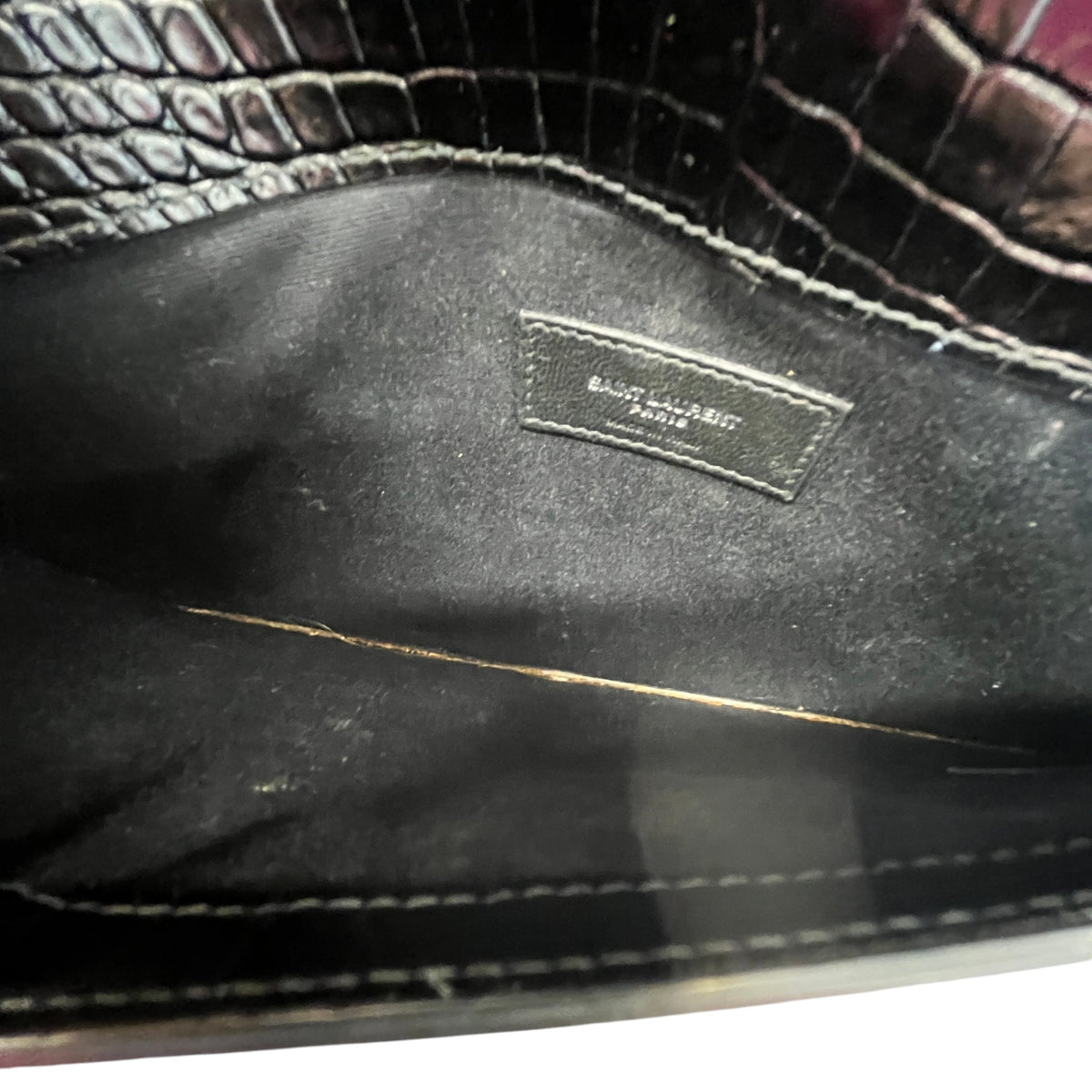 Women's Crocodile Embossed Uptown Clutch Black - Photo 9