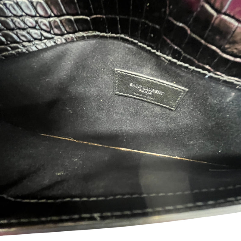 Women's Crocodile Embossed Uptown Clutch Black