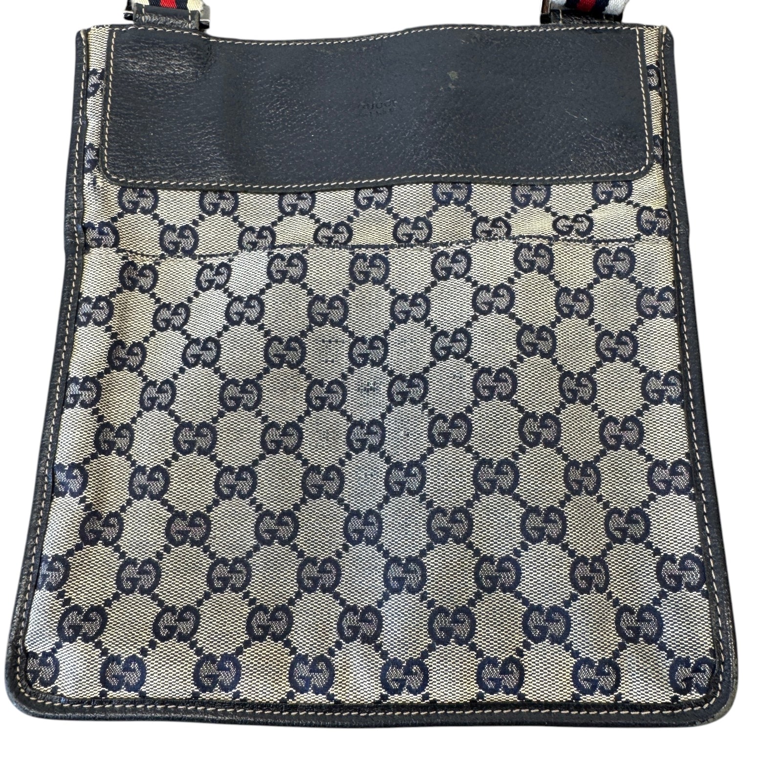 Men's Gg Supreme Web Messenger Bag Navy - Photo 3