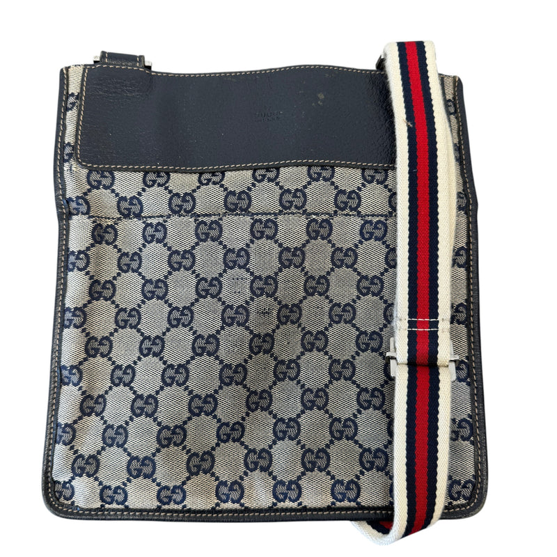 Men's Gg Supreme Web Messenger Bag Navy