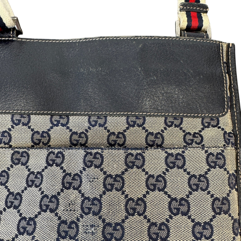 Men's Gg Supreme Web Messenger Bag Navy