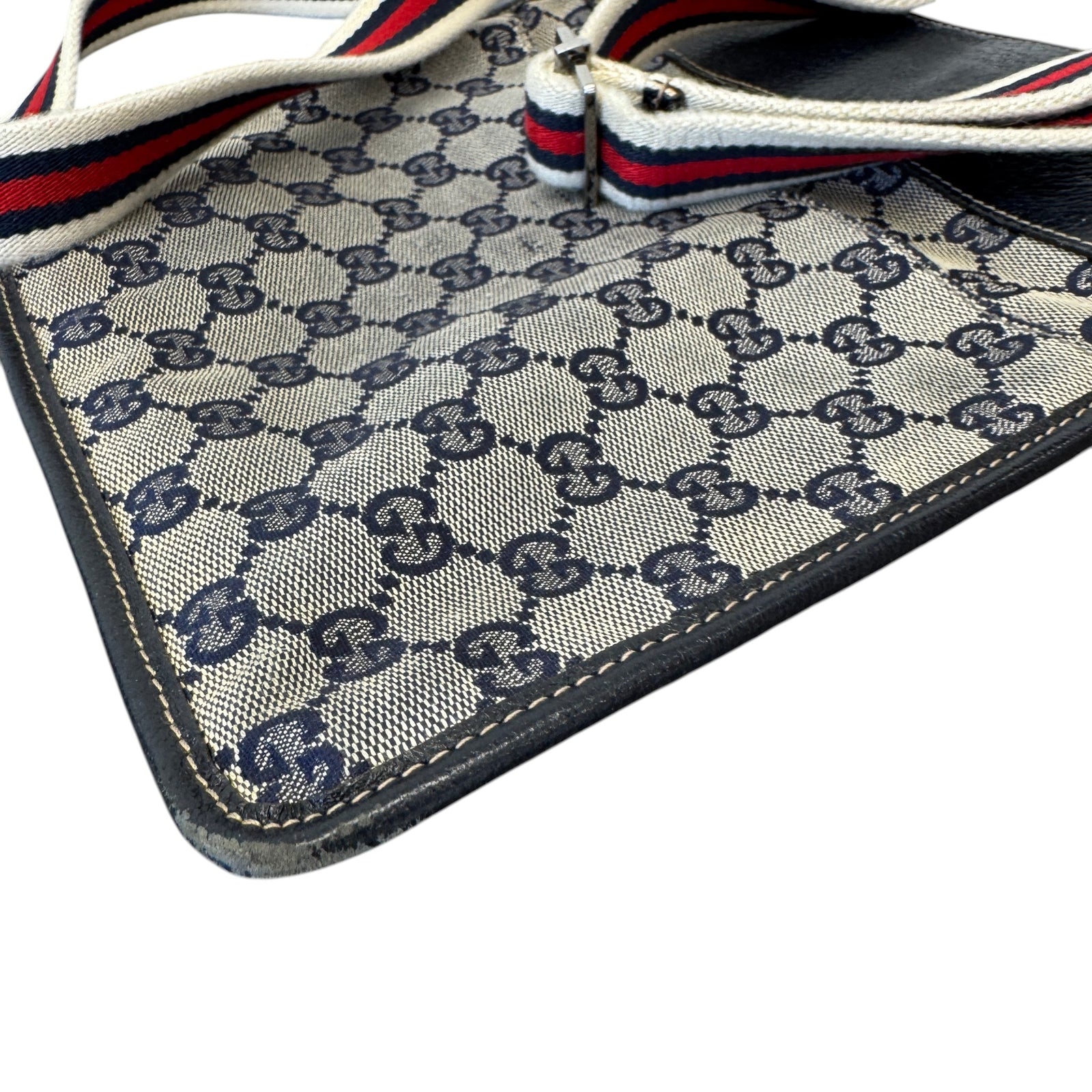 Men's Gg Supreme Web Messenger Bag Navy - Photo 7