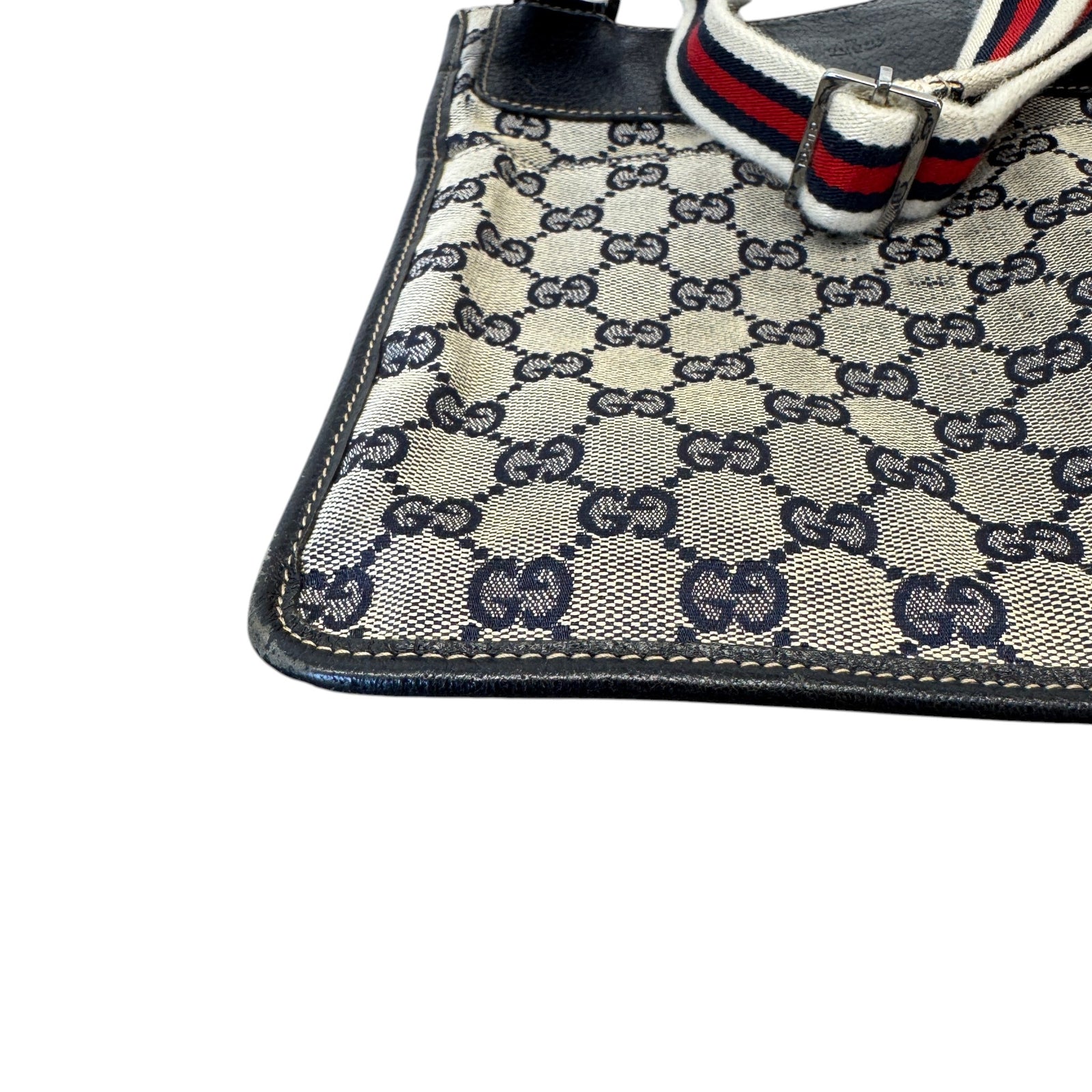 Men's Gg Supreme Web Messenger Bag Navy - Photo 8