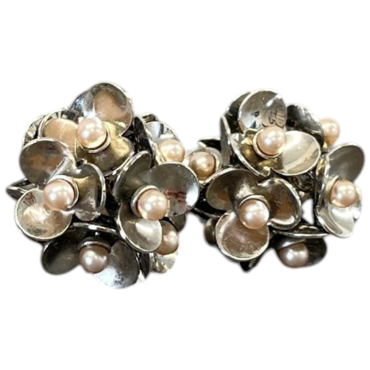 Women's Multi Tiered Floral Earrings Silver - Photo 3