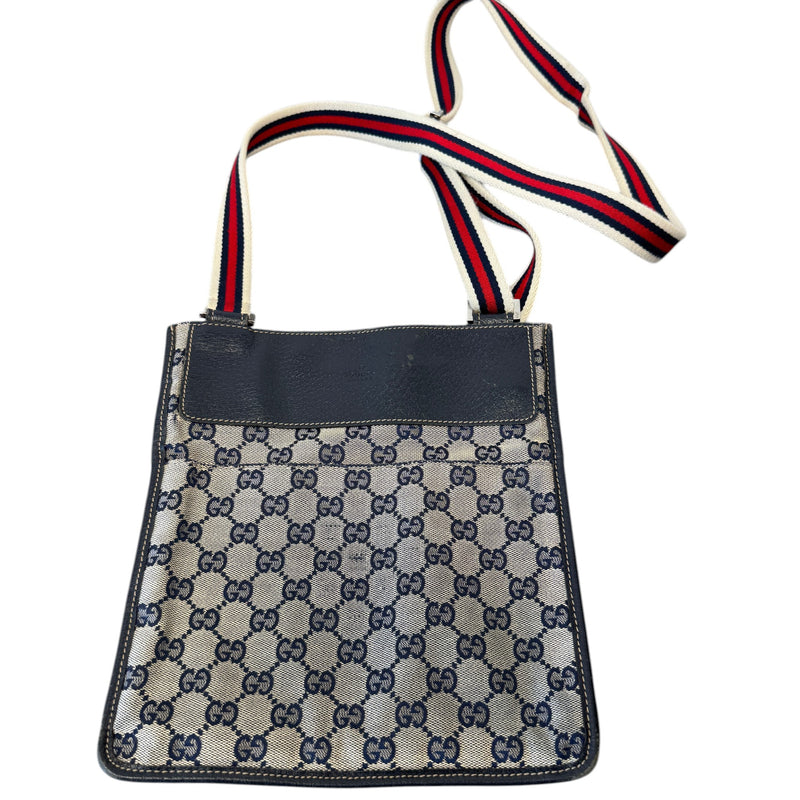 Men's Gg Supreme Web Messenger Bag Navy