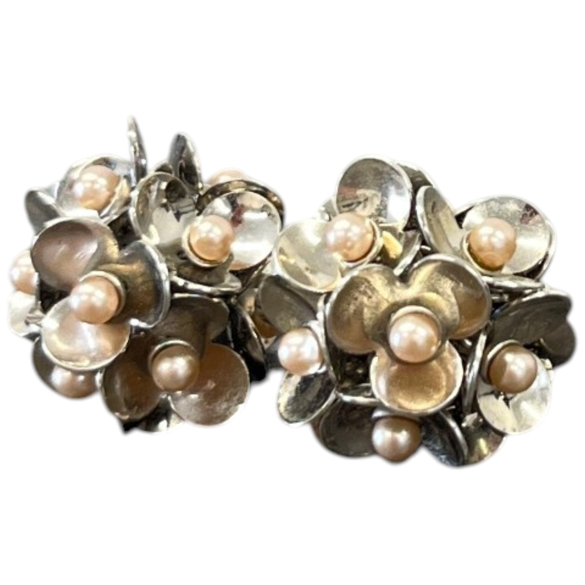 Women's Multi Tiered Floral Earrings Silver - Photo 4