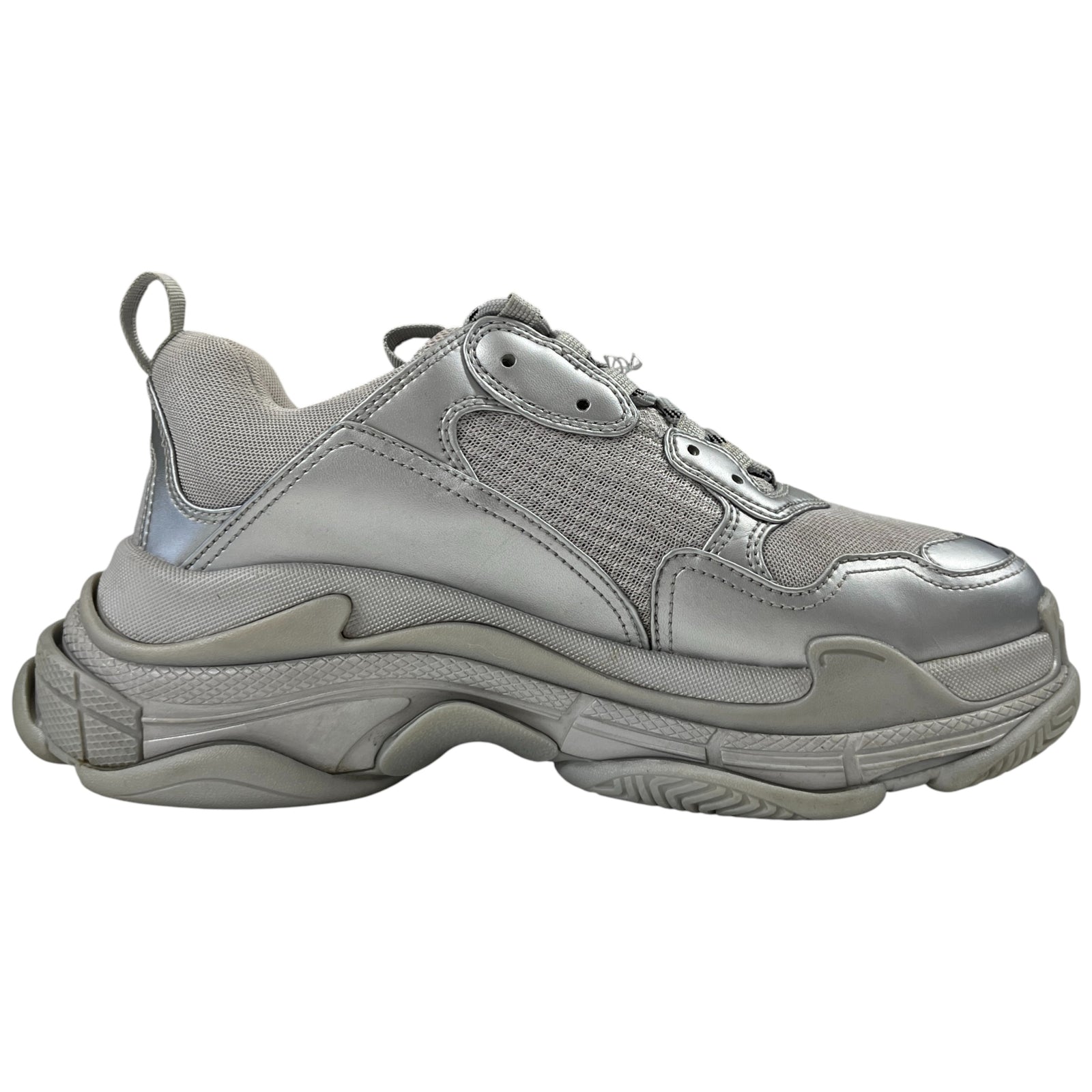 Men's Triple S Low Trainers Silver Size EU 42 / UK 8 - Photo 4