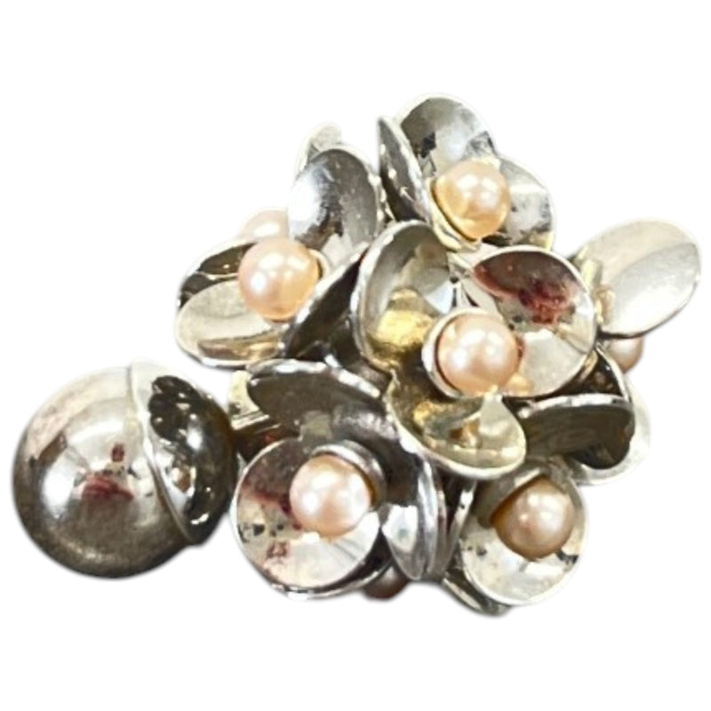 Women's Multi Tiered Floral Earrings Silver