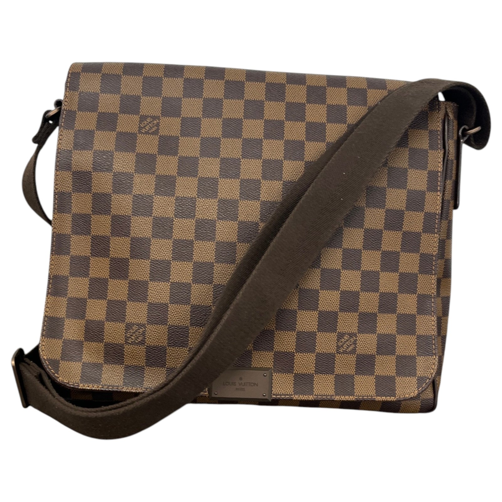 Men's District GM Damier Ebene Messenger Bag Brown - Photo 1
