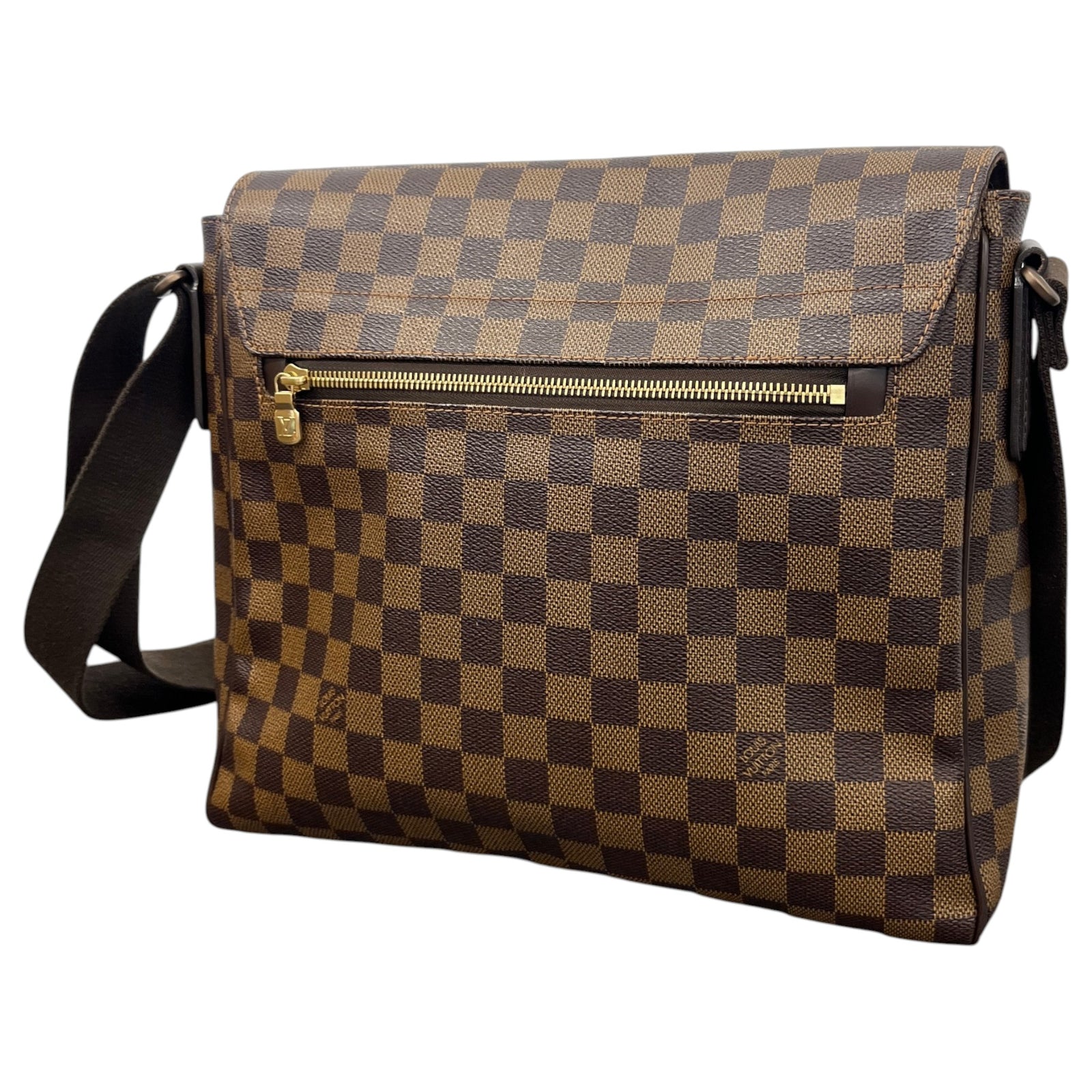 Men's District GM Damier Ebene Messenger Bag Brown - Photo 9