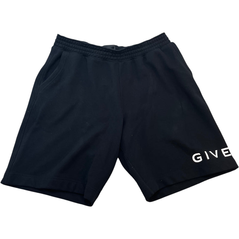 Men's Logo Print Shorts Black Size XL / W36