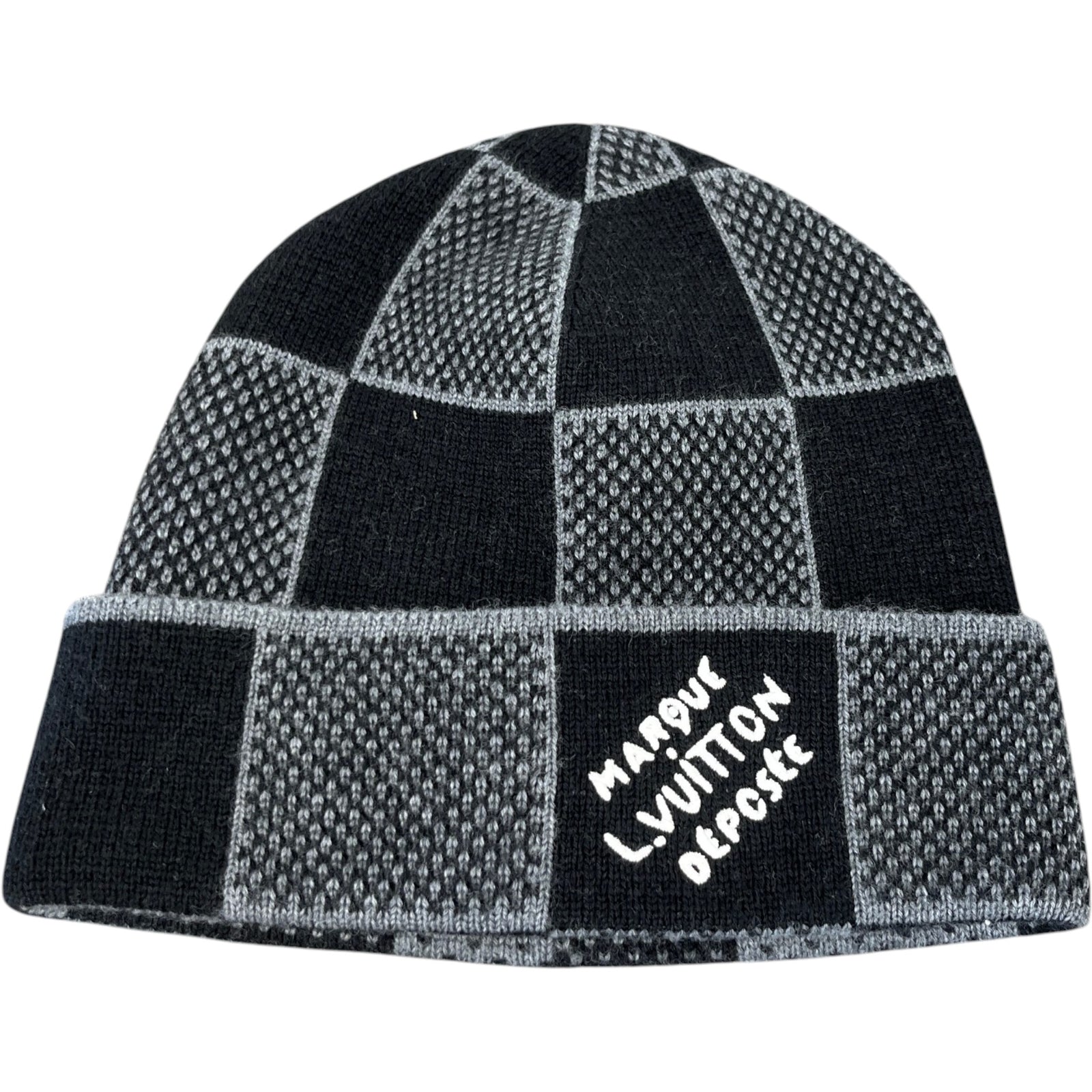 Men's Damier Heritage Beanie Hat Black Size S - Photo 1