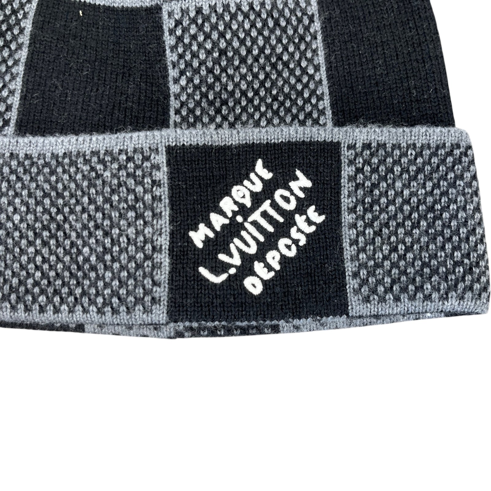 Men's Damier Heritage Beanie Hat Black Size S - Photo 5